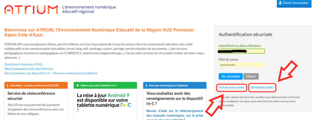 mot de passe oublié